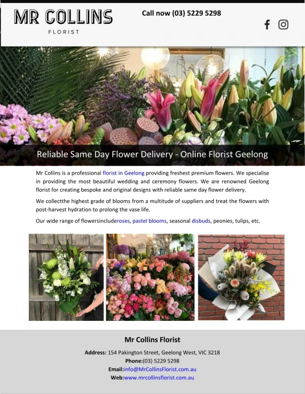 Reliable Same Day Flower Delivery - Online Florist Geelong