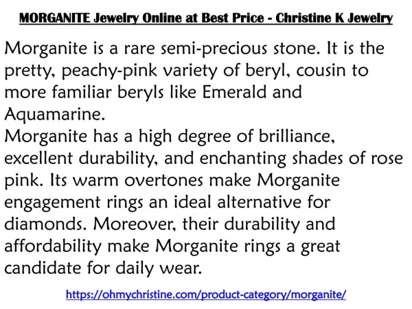 MORGANITE Jewelry Online at Best Price - Christine K Jewelry