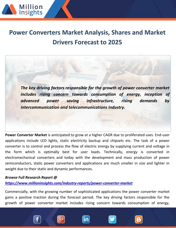 Power Converters Market Analysis, Shares and Market Drivers Forecast to 2025