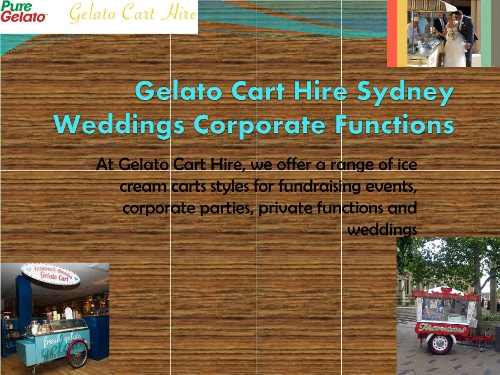 gelato cart hire sydney weddings corporate functions