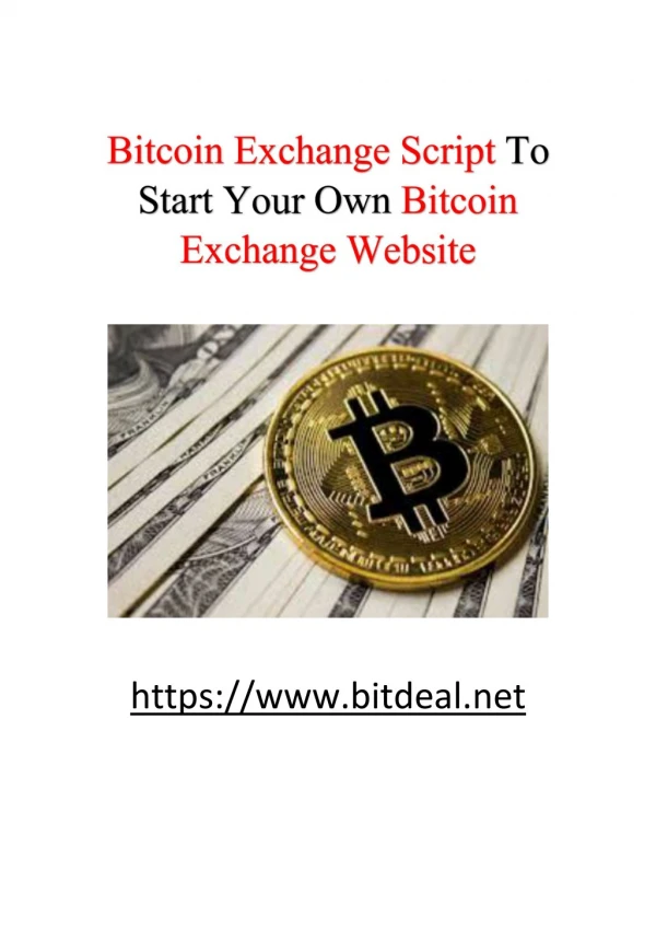 Bitcoin Exchange Script To Start Your Own Bitcoin Exchange Website