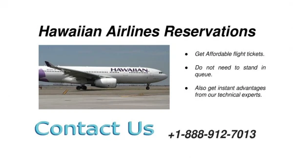 Make a Hawaiian Airlines Reservations With Amazing Deals And Offers