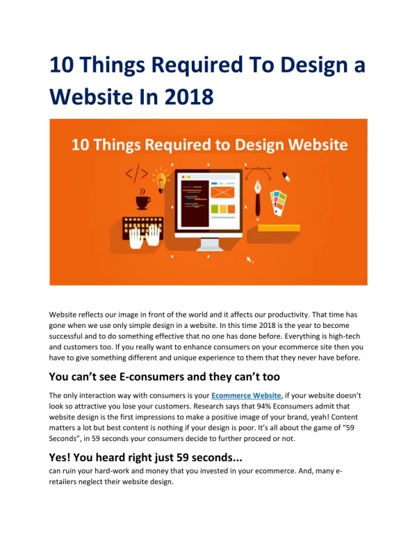 10 Things Required To Design a Website In 2018