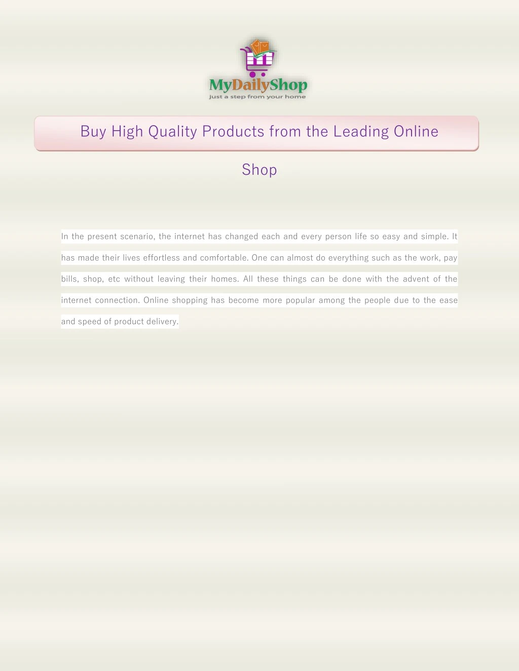 buy high quality products from the leading online