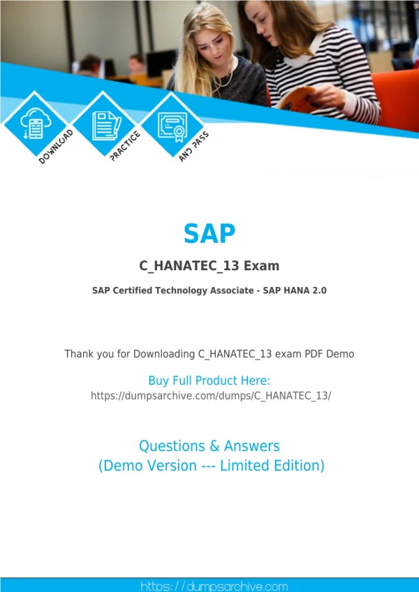 Latest SAP C_HANATEC_13 Dumps PDF with Verified C_HANATEC_13 Questions PDF