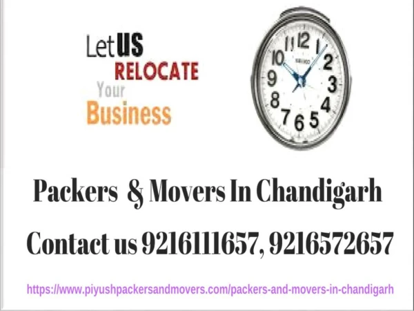 Best Movers Packers in Chandigarh |Piyush International Packers And Movers