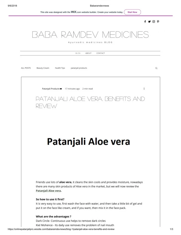 Patanjali Aloe vera. Benefits and review