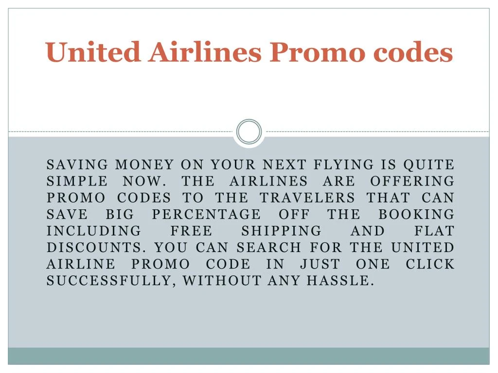 united airlines promo codes