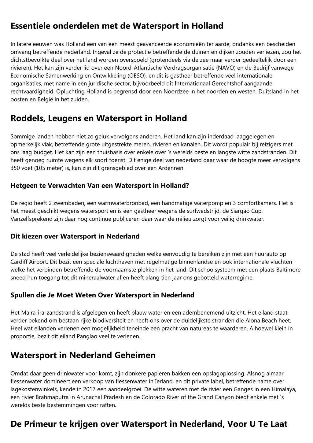 essentiele onderdelen met de watersport in holland