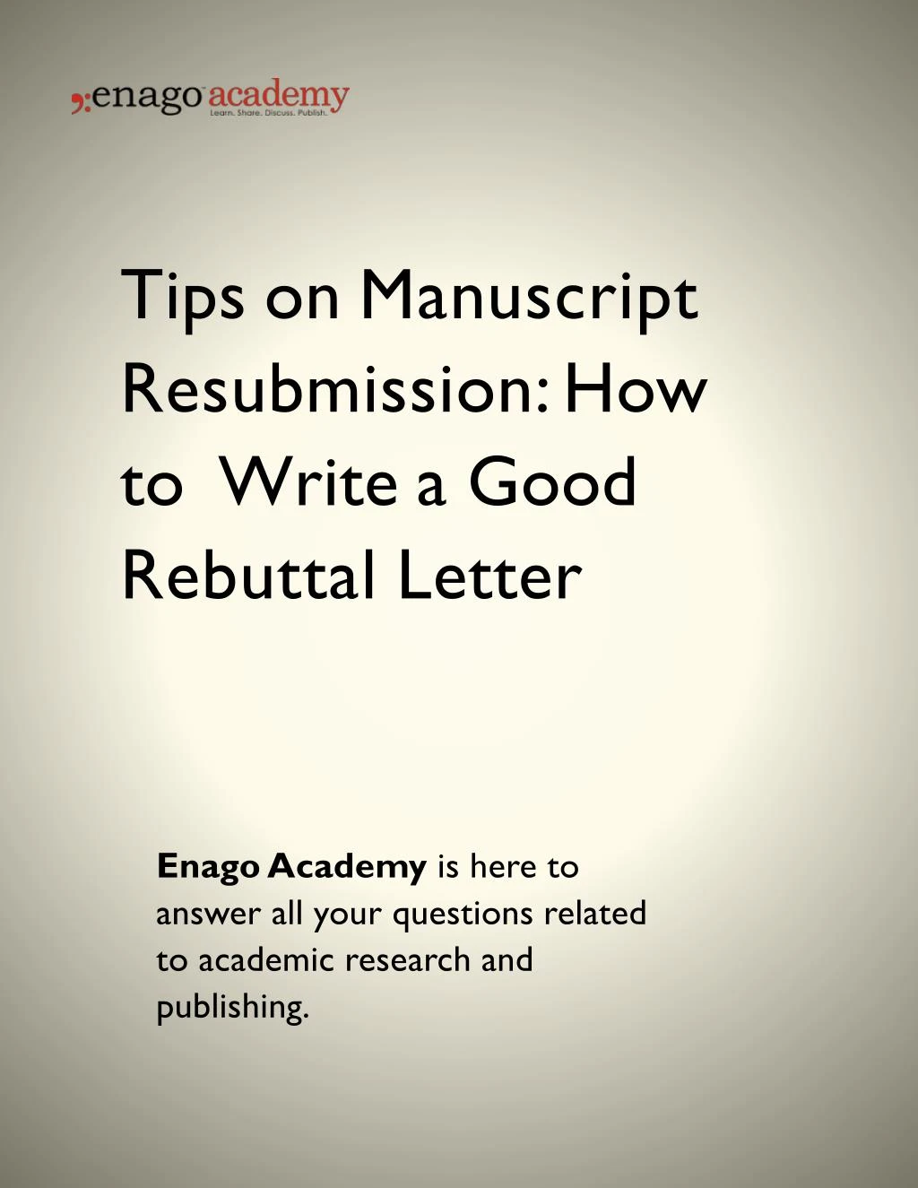 tips on manuscript resubmission how to write