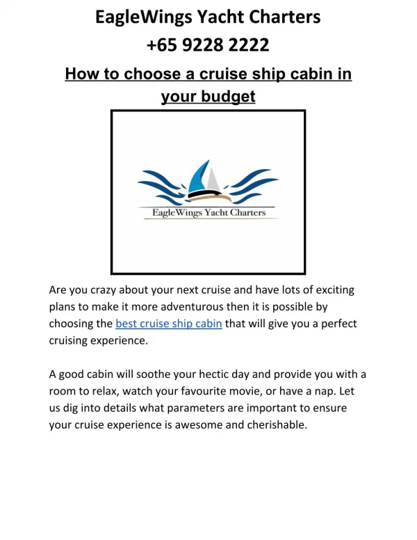 Select the best Cruise Ship Cabin