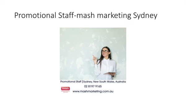 Promotional Staff-mash marketing Sydney
