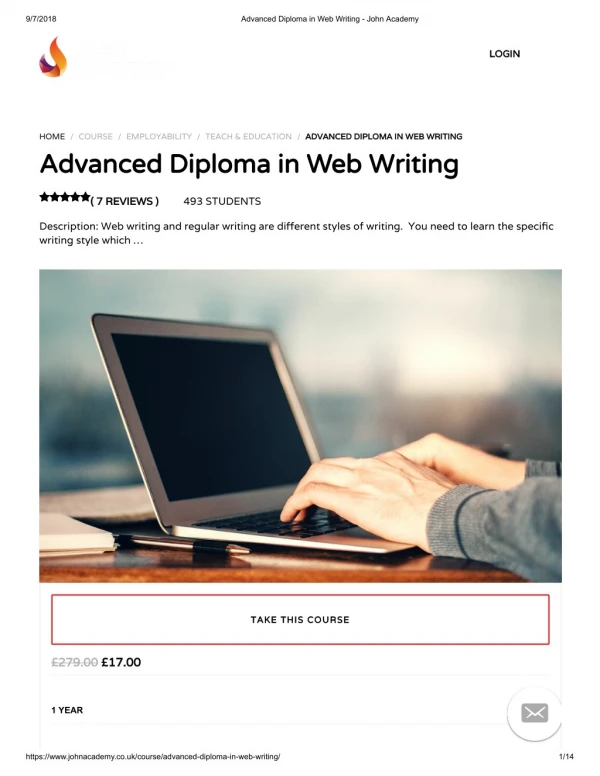 Advanced Diploma in Web Writing - john Academy