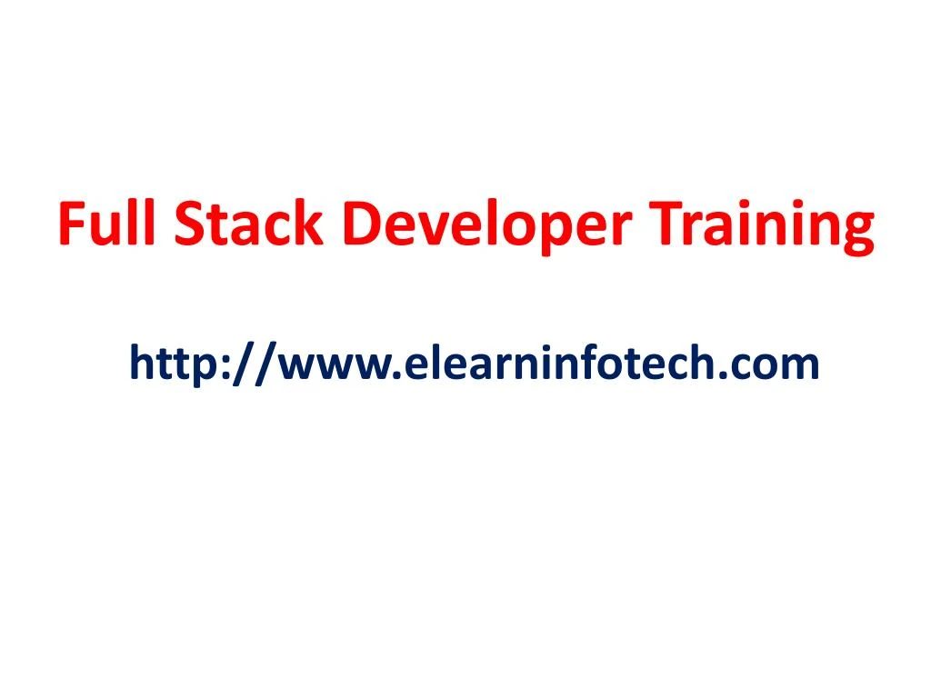 full stack developer training