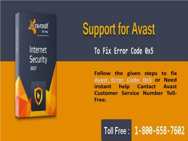1-800-658-7602 Steps to fix Avast Error Code 0x5