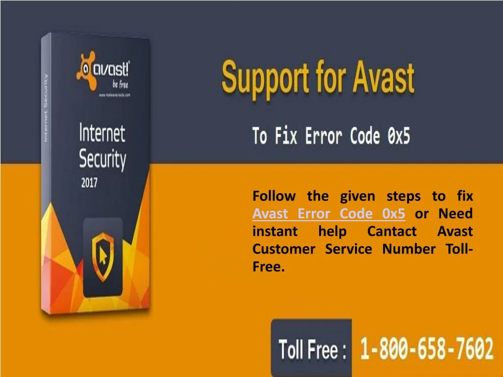 follow the given steps to fix avast error code