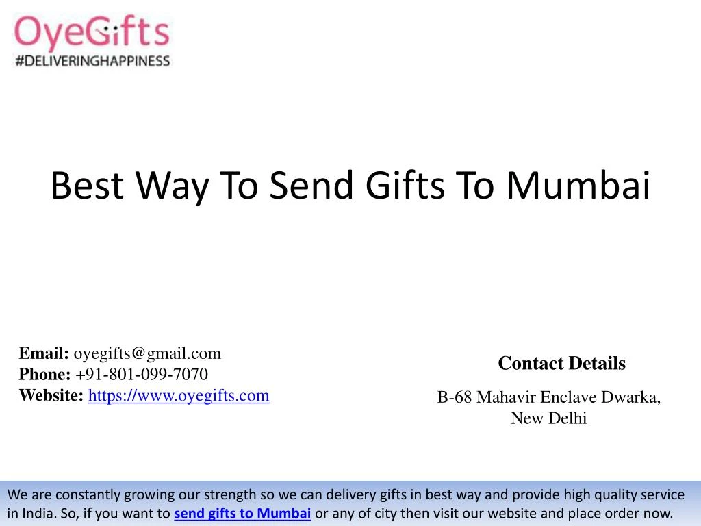 best way to send gifts to mumbai