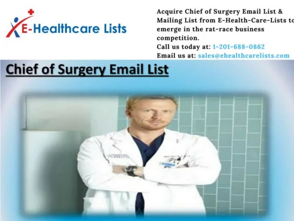Chief of Surgery Mailing List | Surgery Email List