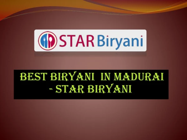 Best Biryani in madurai - Star Biryani