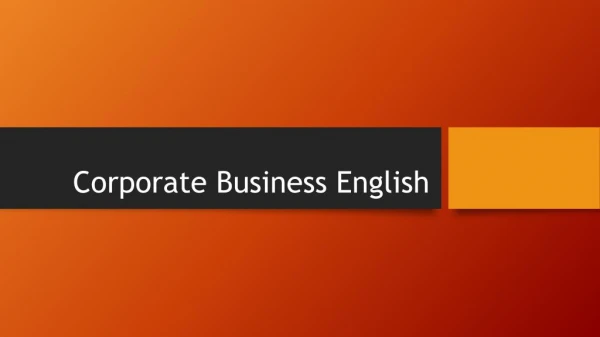 Corporate Business English