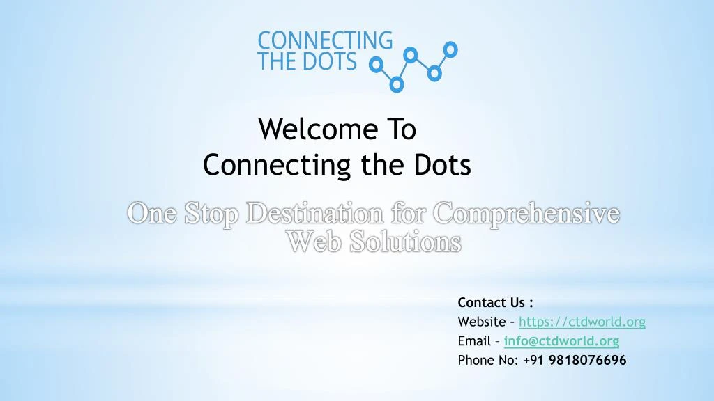 welcome to connecting the dots