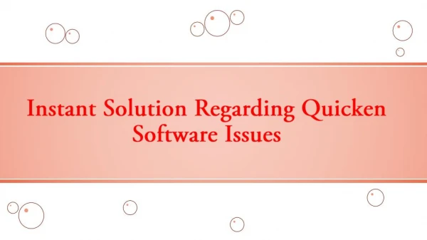 Instant Solution Regarding Quicken Software
