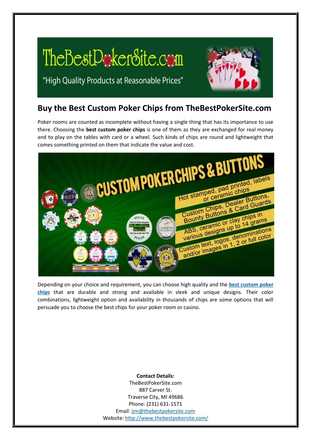 buy the best custom poker chips from