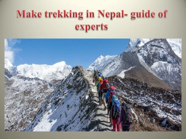 Make trekking in Nepal- guide of experts