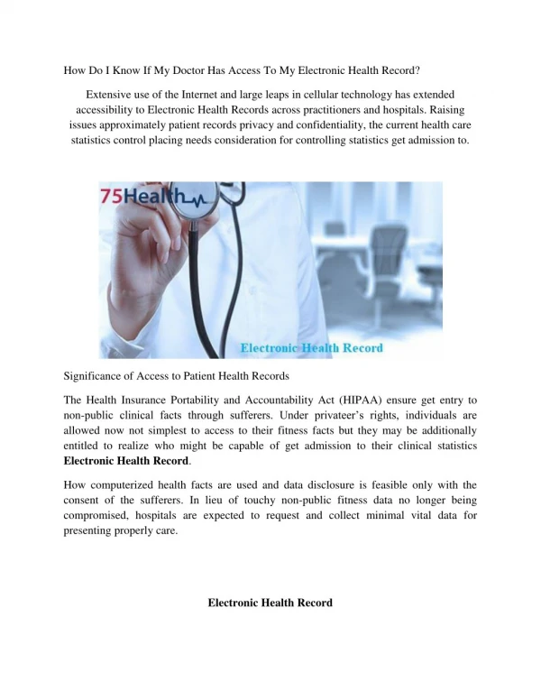 Electronic Health Record