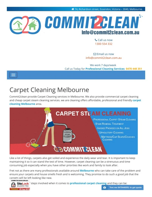 Carpet cleaning Melbourne