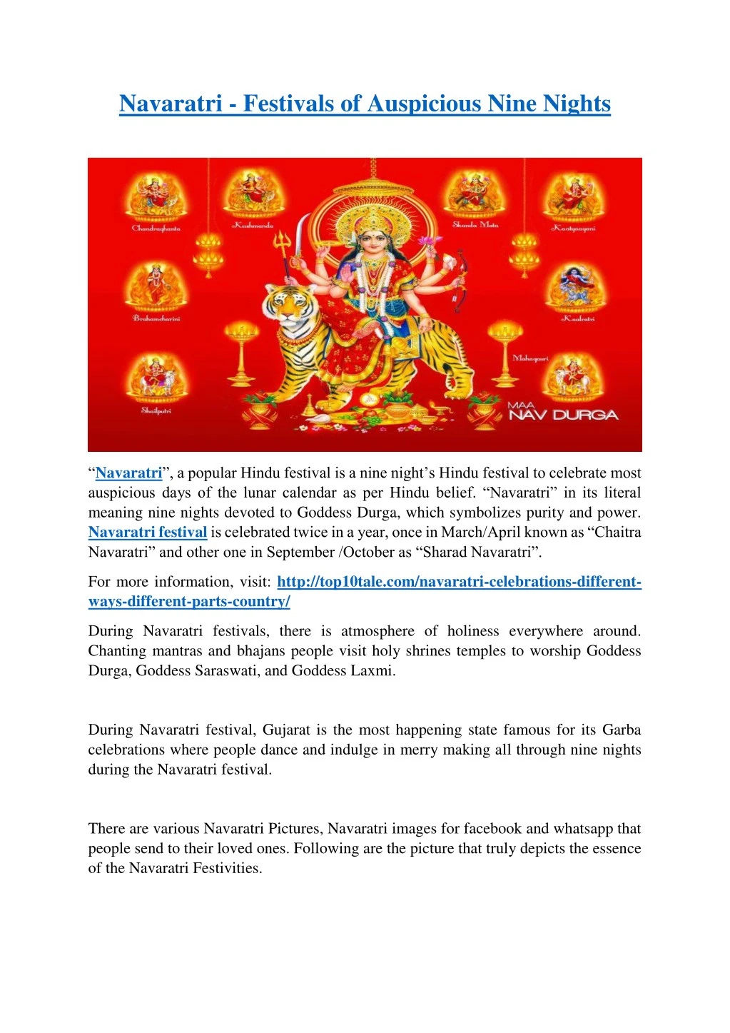 navaratri festivals of auspicious nine nights