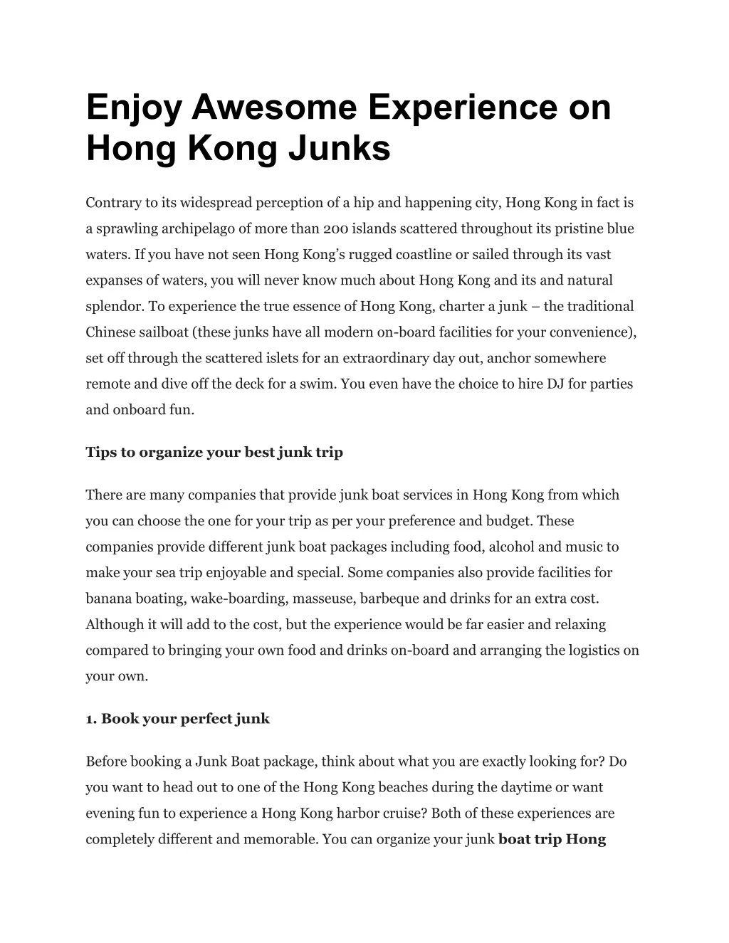 enjoy awesome experience on hong kong junks