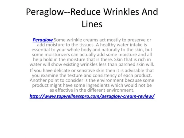 Peraglow--Reduce Wrinkles And Lines