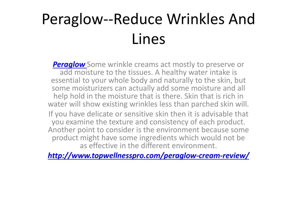 peraglow reduce wrinkles and lines