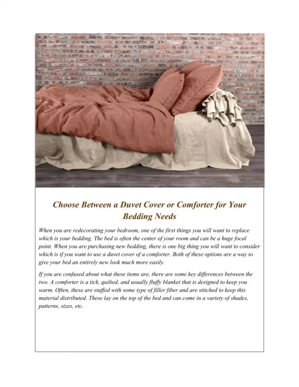 Choose Between a Duvet Cover or Comforter for Your Bedding Needs