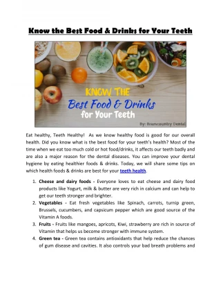 Know the Best Food & Drinks for Your Teeth - slide 1