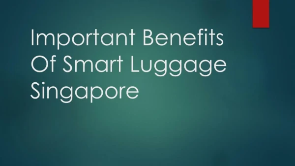 Important Benefits Of Smart Luggage Singapore