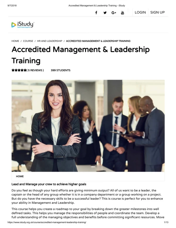 Accredited Management & Leadership Training - istudy