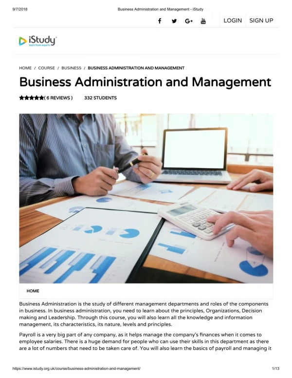 Business Administration and Management - istudy