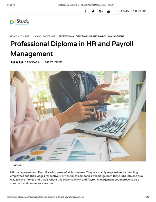 Professional Diploma in HR and Payroll Management - istudy