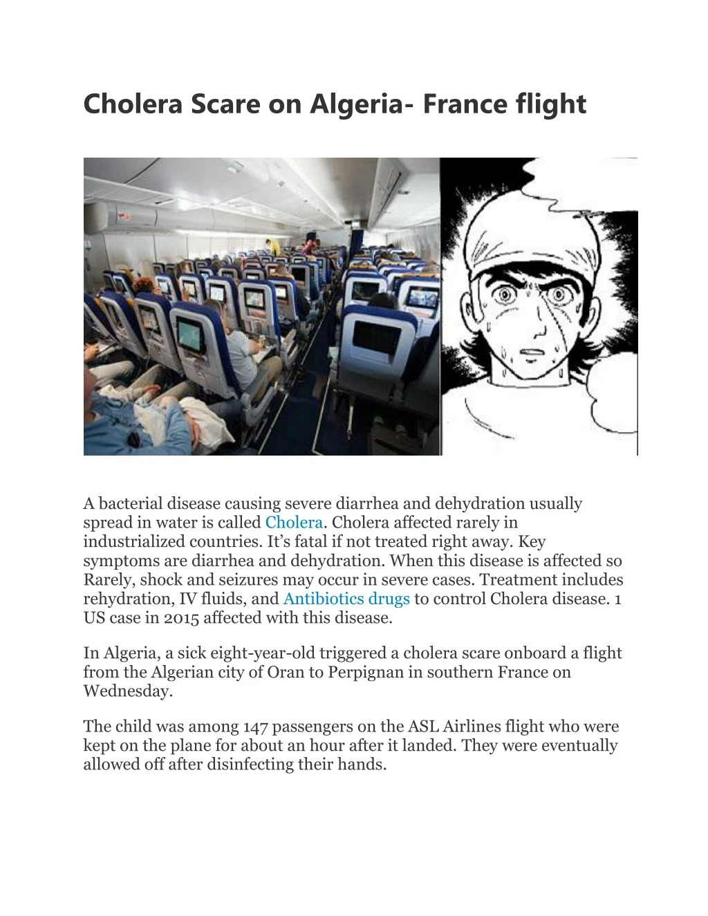 cholera scare on algeria france flight
