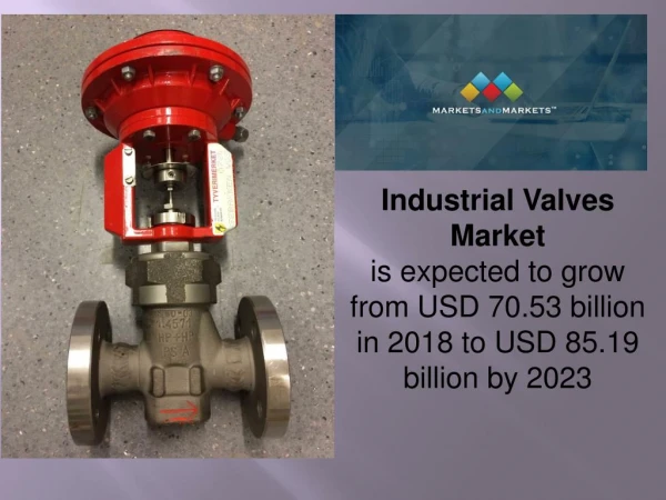 Industrial Valves Market estimated to reach worth $85.19 billion by 2023