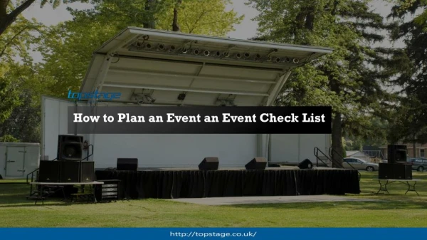 How to Plan an Event an Event Check List