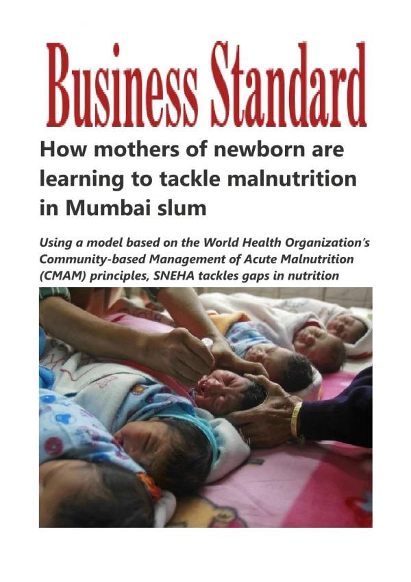 How mothers of newborn are learning to tackle malnutrition in Mumbai slum