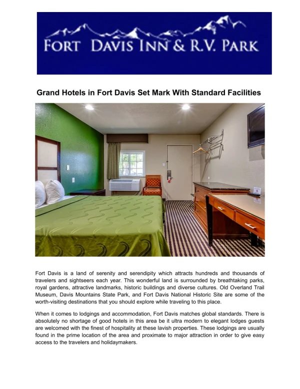 Experience The Grandeur of Lavish Hotels in Fort Davis
