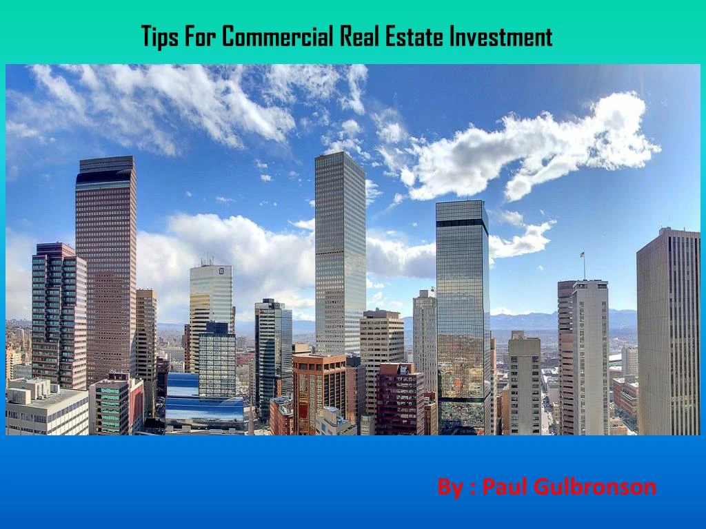 tips for commercial real estate investment