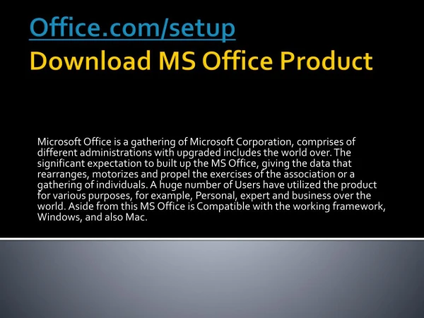 office com setup download ms office product