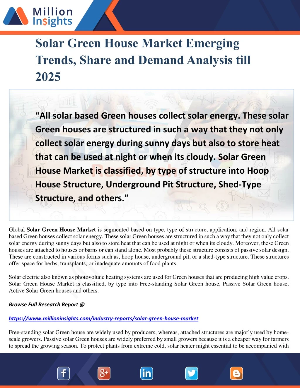 solar green house market emerging trends share
