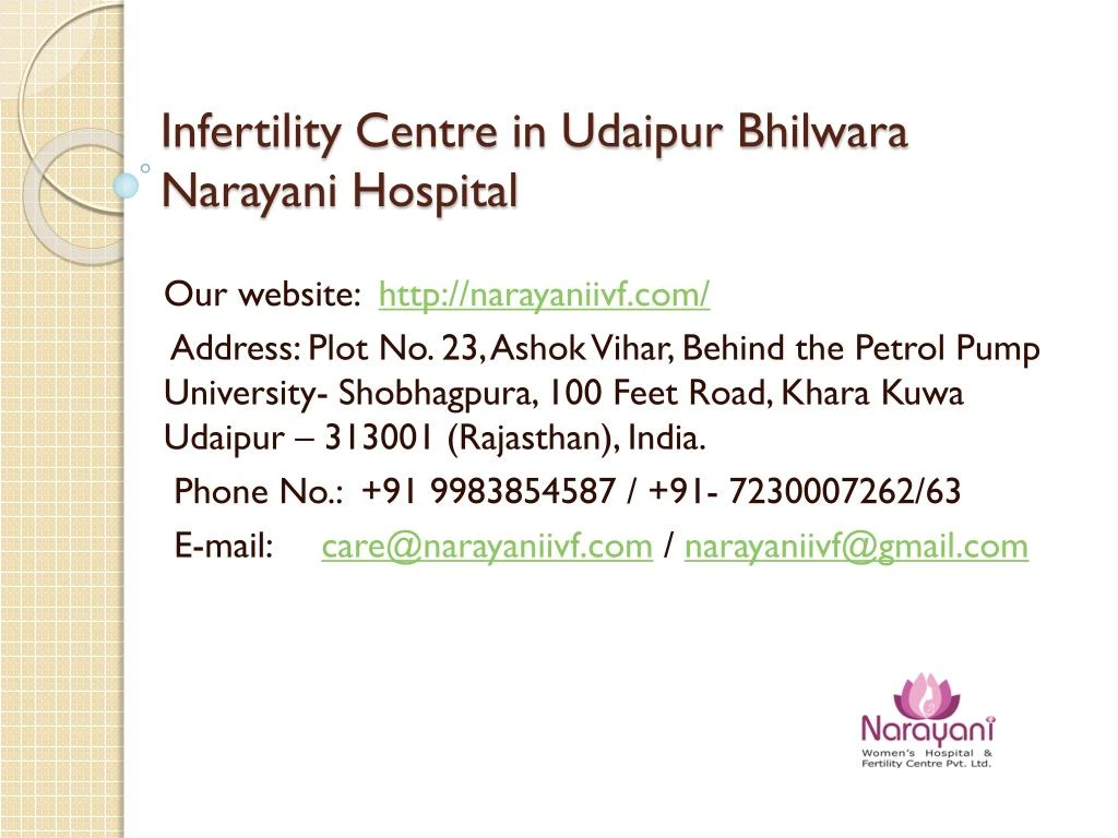 infertility centre in udaipur bhilwara narayani hospital