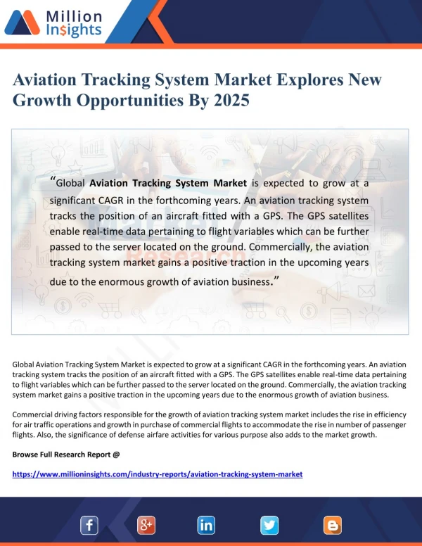 Aviation Tracking System Market Explores New Growth Opportunities By 2025